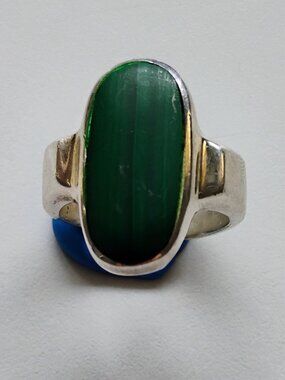 Mexico artisan malachite sterling ring